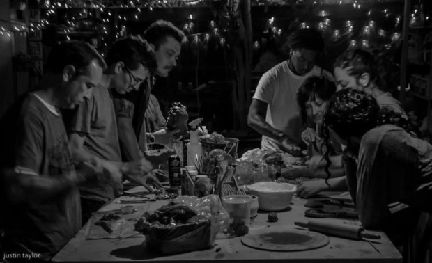 At Flamingo Ranch making pottery the first day i came to visit Austin